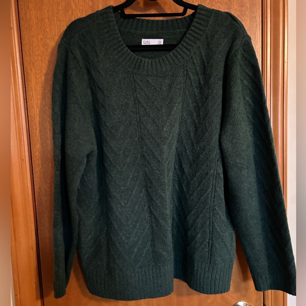 Dark Green Cable Knit Sweater